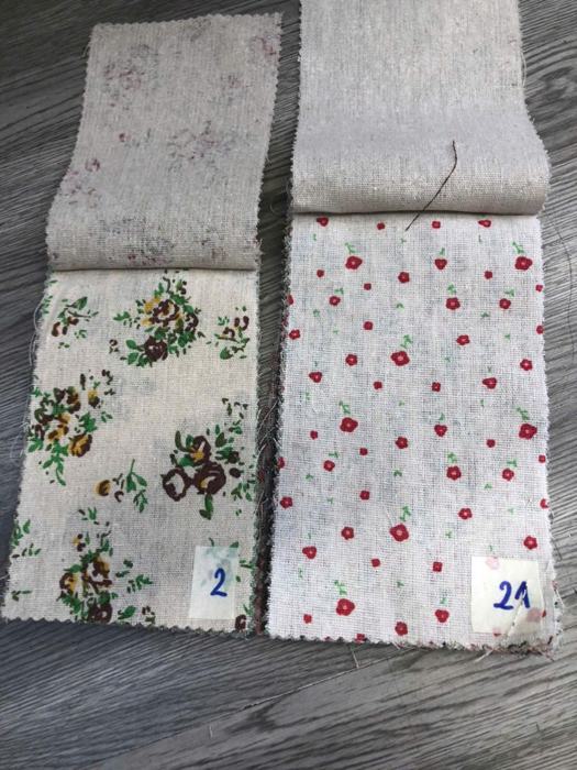 Bảng mẫu rèm linen thô in hoa 2