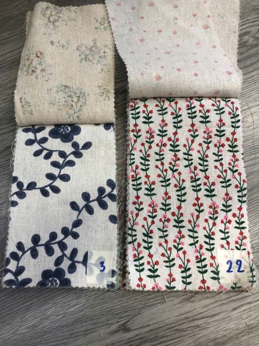 Bảng mẫu rèm linen thô in hoa 3