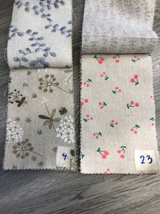 Bảng mẫu rèm linen thô in hoa 4