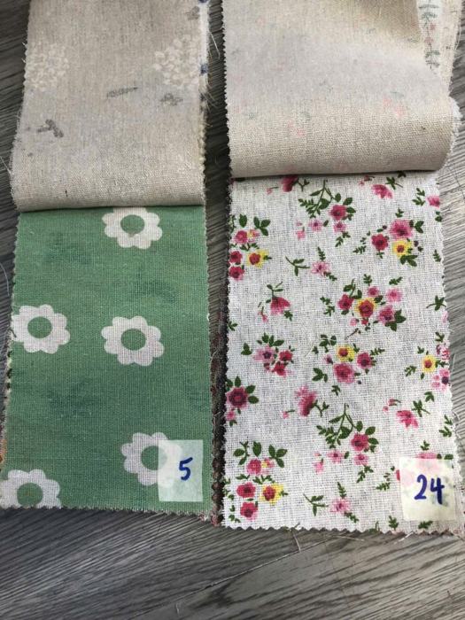 Bảng mẫu rèm linen thô in hoa 5