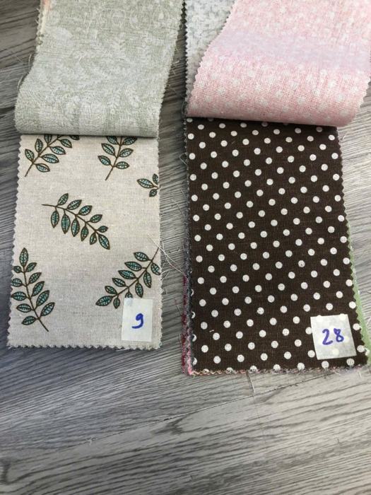 Bảng mẫu rèm linen thô in hoa 8