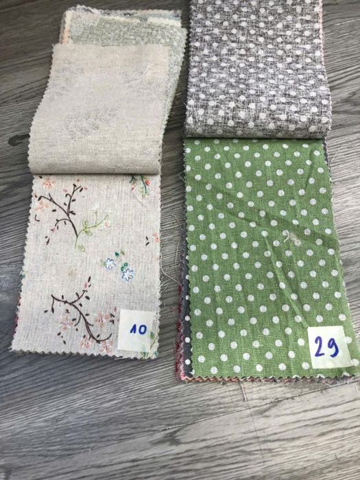 Bảng mẫu rèm linen thô in hoa 9