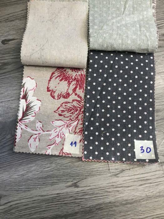 Bảng mẫu rèm linen thô in hoa 10