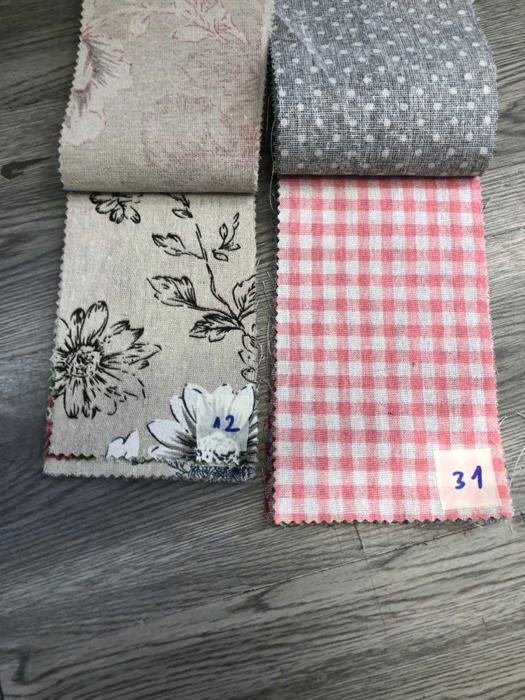 Bảng mẫu rèm linen thô in hoa 11