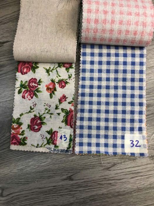 Bảng mẫu rèm linen thô in hoa 12