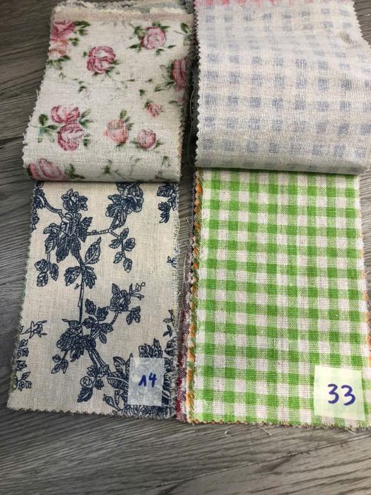Bảng mẫu rèm linen thô in hoa 13