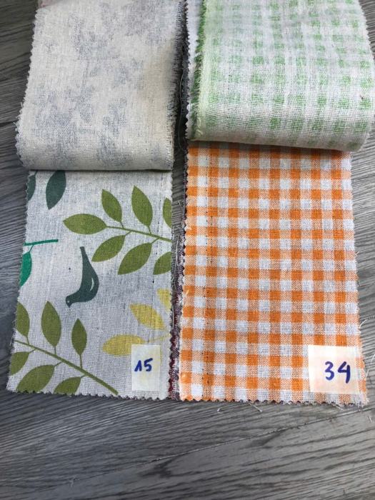 Bảng mẫu rèm linen thô in hoa 14