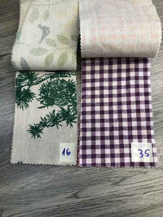 Bảng mẫu rèm linen thô in hoa 15