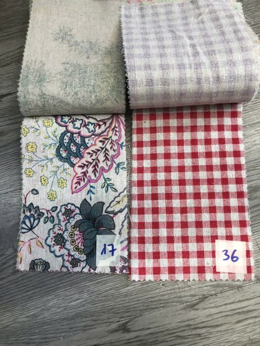 Bảng mẫu rèm linen thô in hoa 16