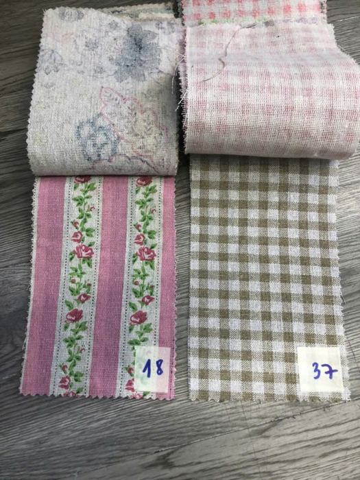 Bảng mẫu rèm linen thô in hoa 17