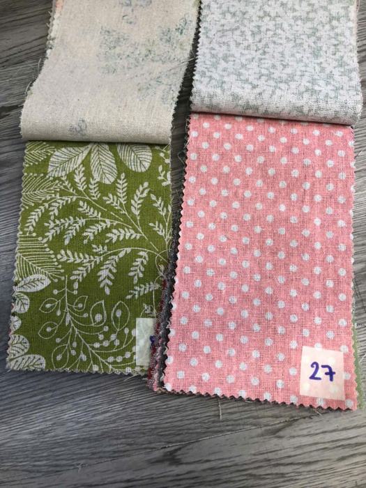 Bảng mẫu rèm linen thô in hoa 19