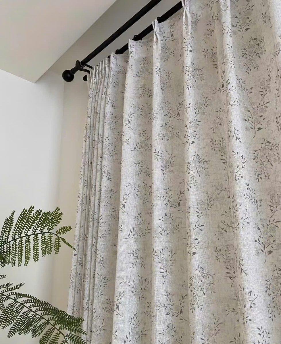 Rèm voan linen in hoa – ảnh thực tế