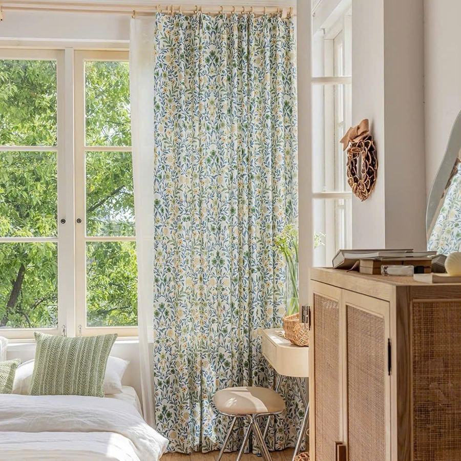 Rèm voan linen in hoa – ảnh 3