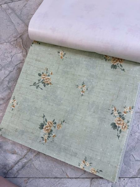 Mẫu vải Rèm voan linen in hoa 2