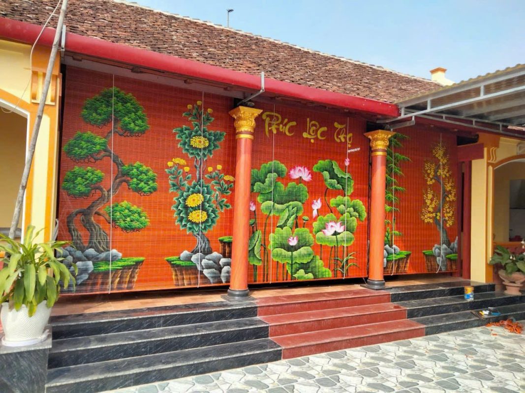 Rèm Trúc Che Nắng Giá Rẻ | Mành Trúc Bán Ở Đâu ? 2 Mành tre ngoài trời in phúc lộc thọ