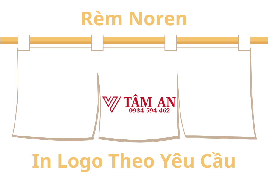 Rèm noren in logo theo yêu cầu