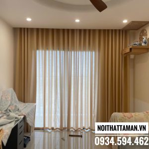 Rèm linen màu be gừng