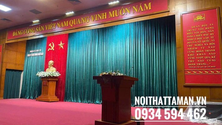 Hoàn thiện rèm hội trường tại công ty trực thăng miền bắc