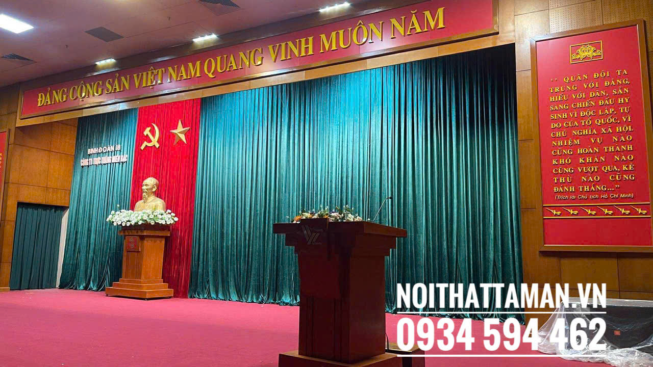 Hoàn thiện rèm hội trường tại công ty trực thăng miền bắc