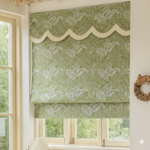 Rèm roman linen xanh