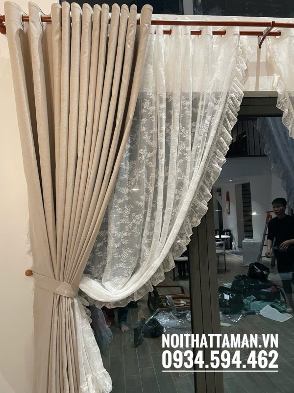Rèm vải hai lớp cao cấp RV103 11 Rèm vải hai lớp may cách điệu cực xinh
