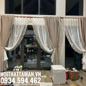 Rèm vải hai lớp cao cấp RV103 5 Rèm vải hai lớp cao cấp lắp đặt cho phòng khách