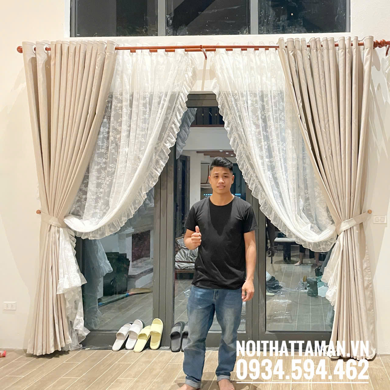 Rèm vải hai lớp cao cấp RV103 1 Rèm vải hai lớp cao cấp RV103