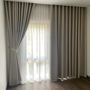 Rèm vải kéo ngang giá rẻ RV105 4 Rem vai tho mau vang gia re RV105 1