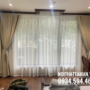 Rèm vải kéo ngang giá rẻ RV105 5 Rèm vải kéo ngang hai bên cho phòng khách
