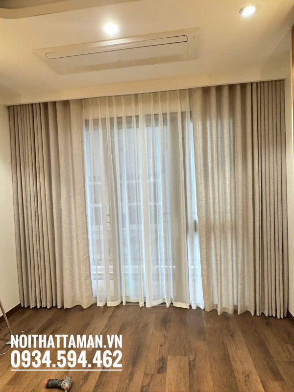 Rèm voan giả linen V34 13 Rèm voan giả linen màu vàng