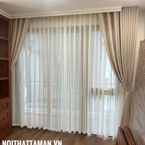 Rèm voan giả linen cho phòng ngủ