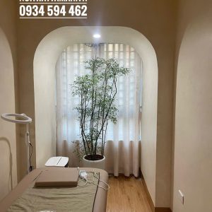 Rèm voan giả linen cho spa