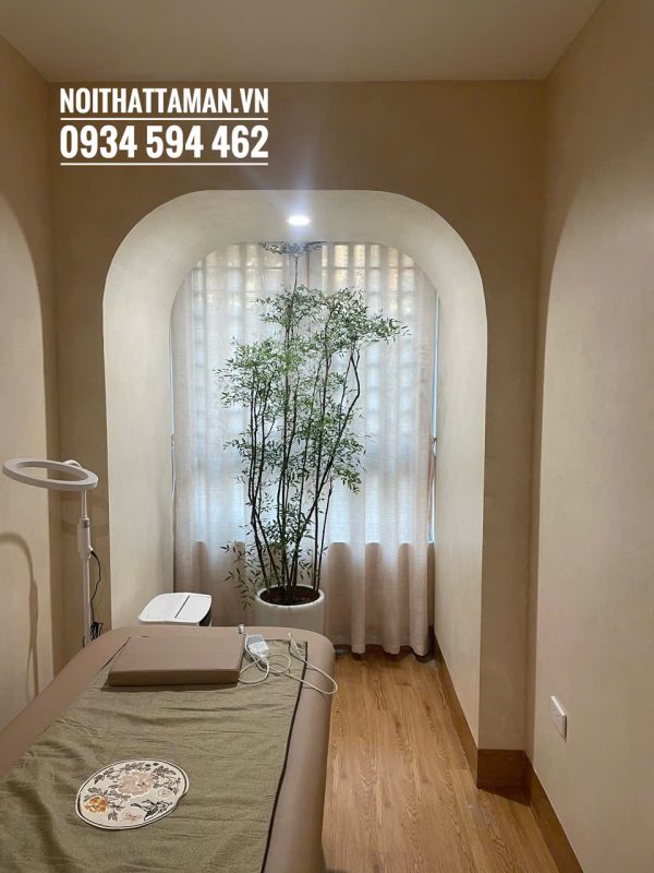 Rèm voan giả linen V34 10 Rèm voan giả linen cho spa