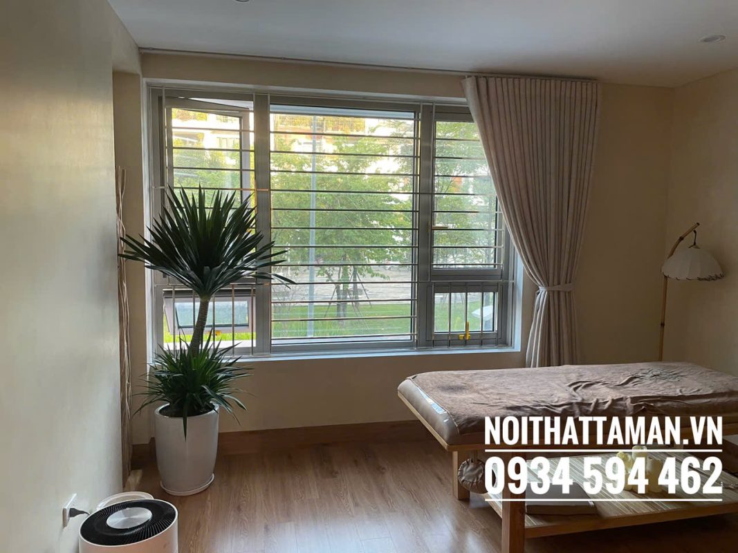 Rèm voan giả linen V34 14 Rèm voan giả linen màu ghi trung tính