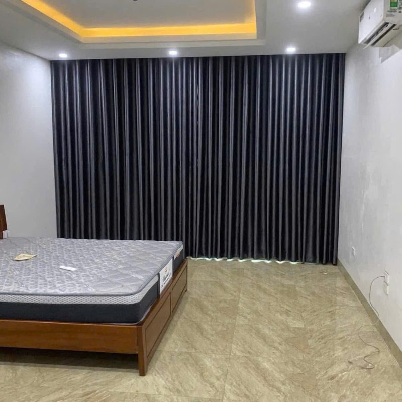 Rèm vải gấm bóng giá rẻ tại Hà Nội RV107 11 Rèm vải giá rẻ màu ghi đen