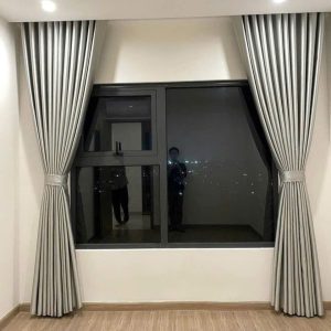 Rèm vải giá rẻ màu ghi sáng