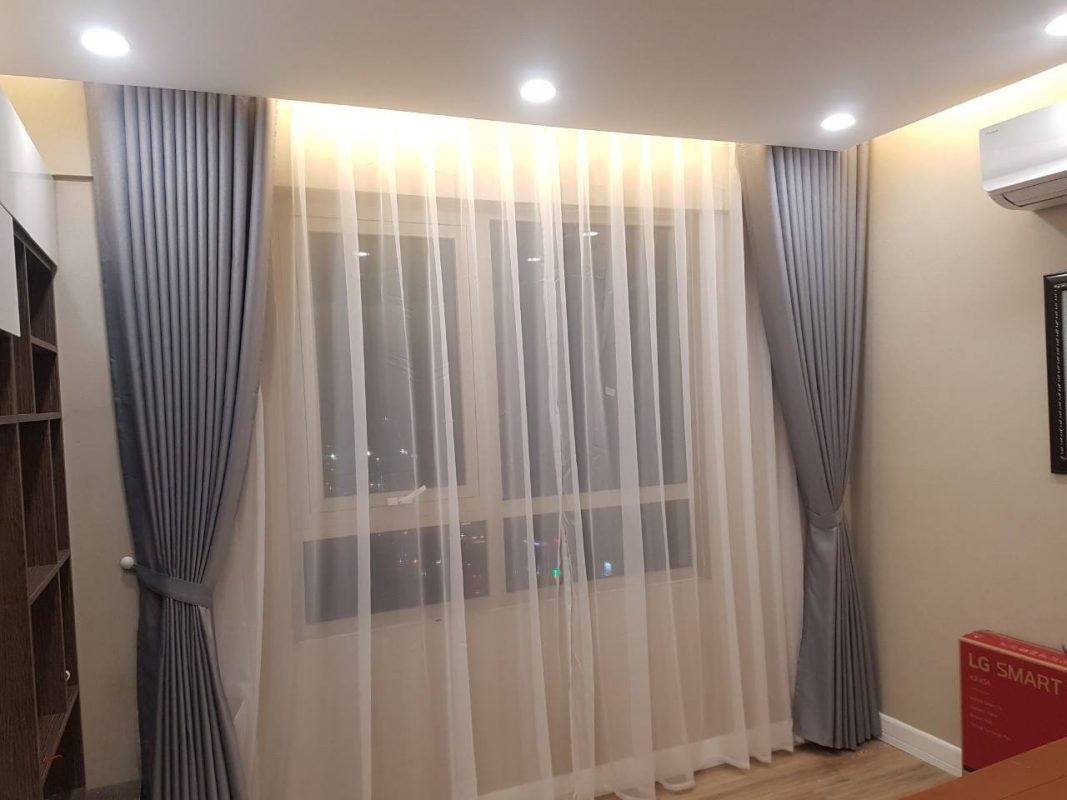 Rèm vải gấm bóng giá rẻ tại Hà Nội RV107 15 Rèm vải giá rẻ màu khoai môn