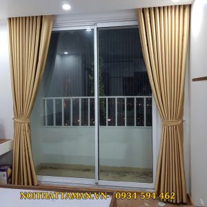 Rèm vải gấm bóng giá rẻ tại Hà Nội RV107 6 Rèm vải giá rẻ màu vàng sáng