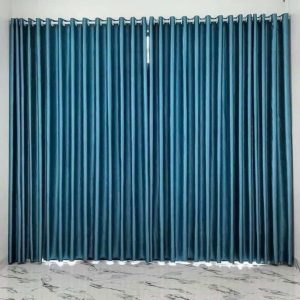 Rèm vải gấm bóng giá rẻ tại Hà Nội RV107 7 Rèm vải giá rẻ màu xanh
