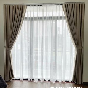 Rèm vải thô dày chống nắng tốt cho khách tại Ocean Park RV106 5 Bạn có thể kết hợp thêm một lớp voan nhẹ cho phòng ngủ