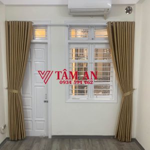 Rèm vải gấm bóng giá rẻ RV106 7 Rèm vải gấm bóng màu vàng đồng