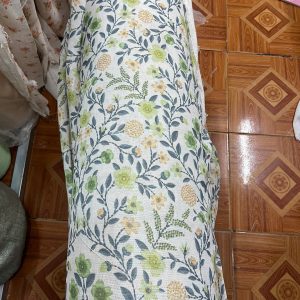 Rèm voan linen hoa xanh V35 7 Rem voan linen hoa xanh v35 3