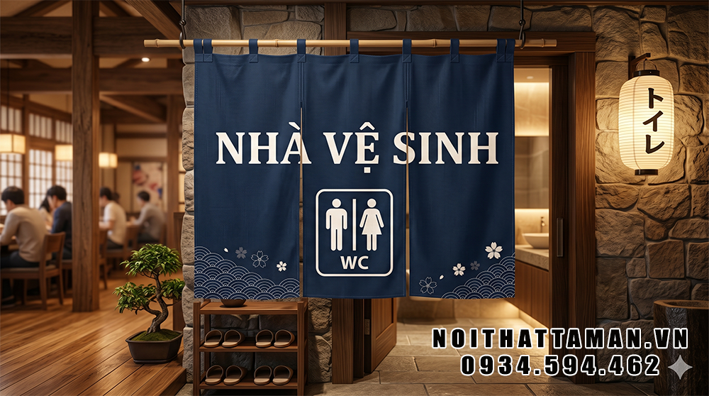Mẫu Rèm Noren che nhà vệ sinh WC 1 Mẫu rèm noren cho nhà vệ sinh WC