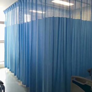 Rèm y tế kháng khuẩn che giường cho bệnh viện, phòng khám 5 rem y te mau xanh da troi
