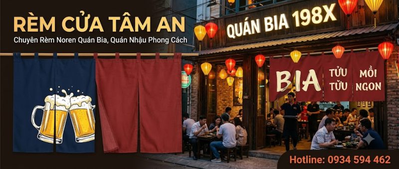 Mẫu rèm noren cho quán bia đẹp